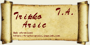 Tripko Arsić vizit kartica